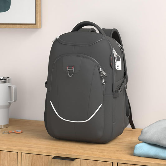 Travel Laptop Backpack, Anti Theft Backpack for Men and Women with USB Charging Port Business Computer Backpack Bag (Black 2811-17 Inch)
