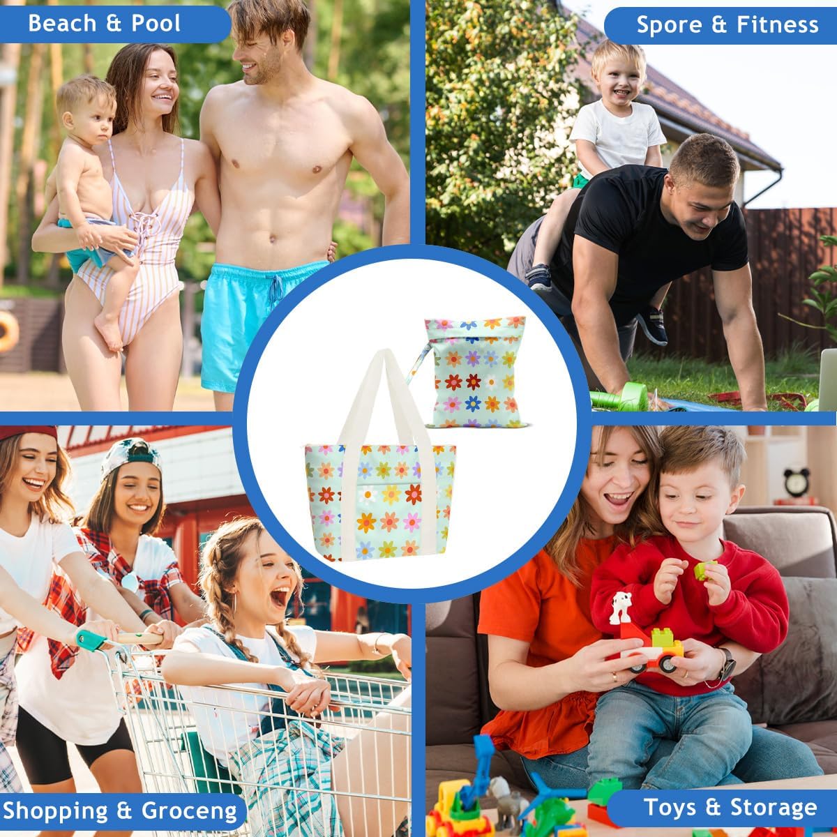 Beach Bags Wet Bag for Swimsuit Tote Bag for Friends Travel Gifts, Aloha Bags Waterproof Vacation Essential