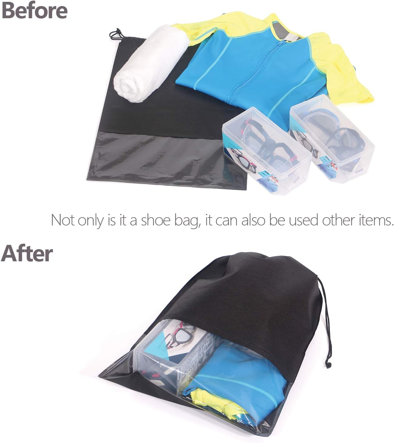 24PCS Travel Shoe Bags Non-Woven with Rope for Men and Women Large Shoes Storage Packing Pouch Organizers