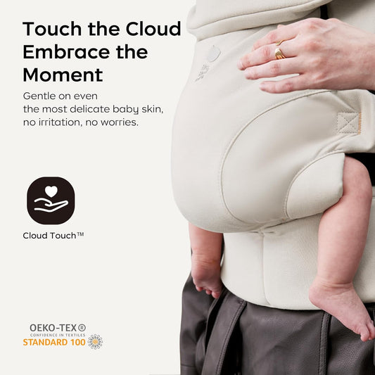 Bc Babycare CocoonGo Baby Carrier – CloudTouch Soft & Ergonomic Baby Carrier for 7–44 lbs | Easy to Wear, Adjustable Fit, Travel-Ready, Machine Washable (Light Beige)