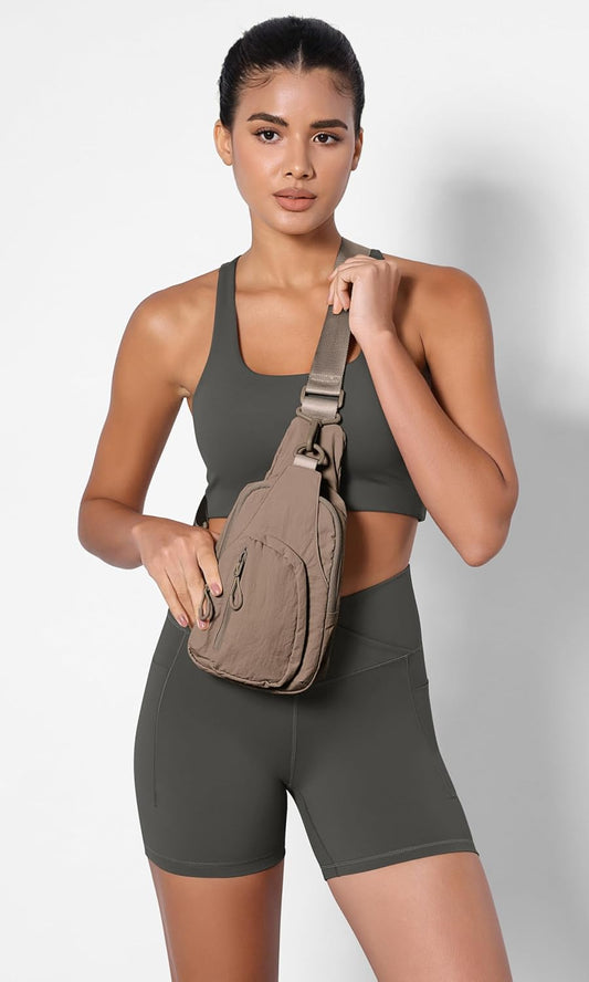 ODODOS Daily Sling Bag with Adjustable Straps Crossbody Chest Bag Lightweight Small Backpack for Casual Traveling Hiking