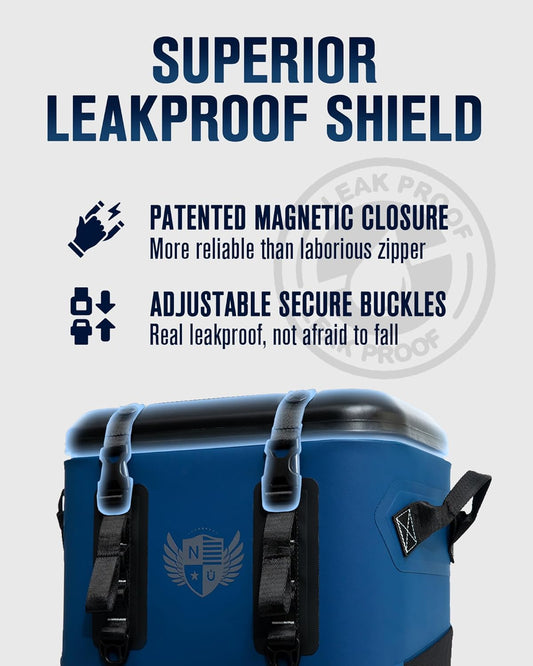 Magnetic Soft Cooler, Zipperless Soft Sided Cooler Bag for Men & Women, Insulated Backpack Coolers for Tailgating, Beach, Lunch, Picnic, Kayak