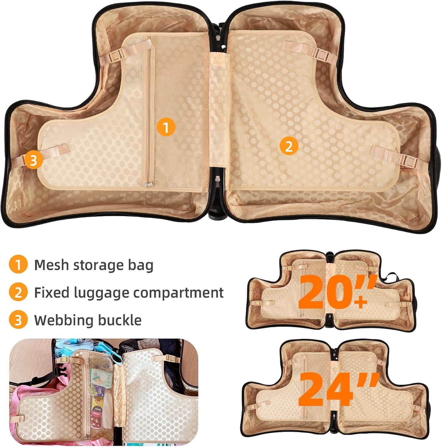 AO WEI LA OW Duffel Bag for Kids Ride-On Suitcase Carry-On Luggage with Wheels (Blue, 24 Inch(suggest 6-12 years old))