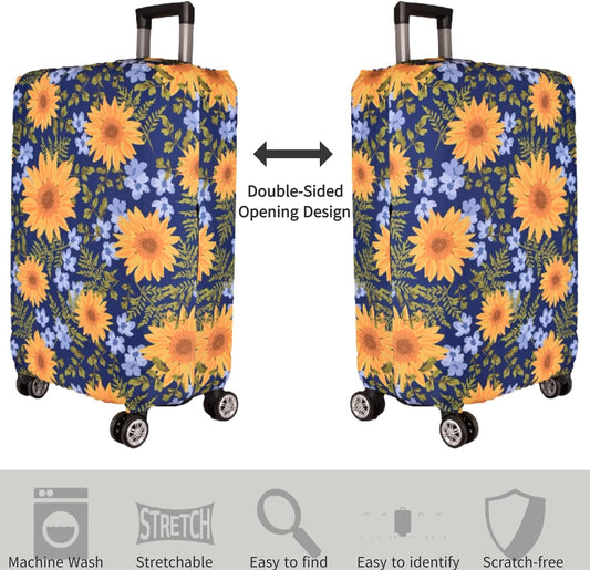7-Mi Luggage Cover£¬ Suitcase Covers 19-30 Inch Expandable Anti-Scratch Luggage Protector Flower for Carry on Luggage S 19-20IN