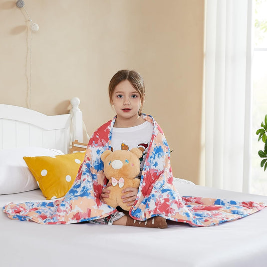 L'AGRATY Weighted Blanket - 36"x48" 3lbs Weighted Blanket Microfiber Material with Glass Beads Small Blanket for All-Season Summer Fall Winter Soft Thick Blanket