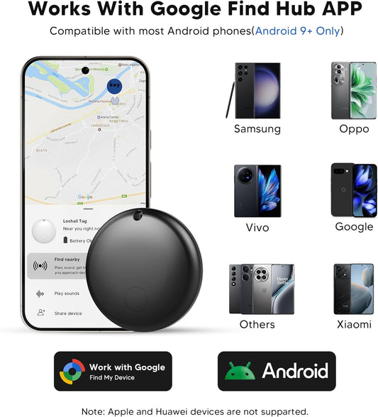 Air Tracker Tag for Android Smart Tag(Not for iOS)Air Tracker Tags-4 pack Android Work with Google Find Hub App Key Finder Bluetooth Tracker Item Locator for Purse, Keys, Luggage, Backpack, Pets,etc.
