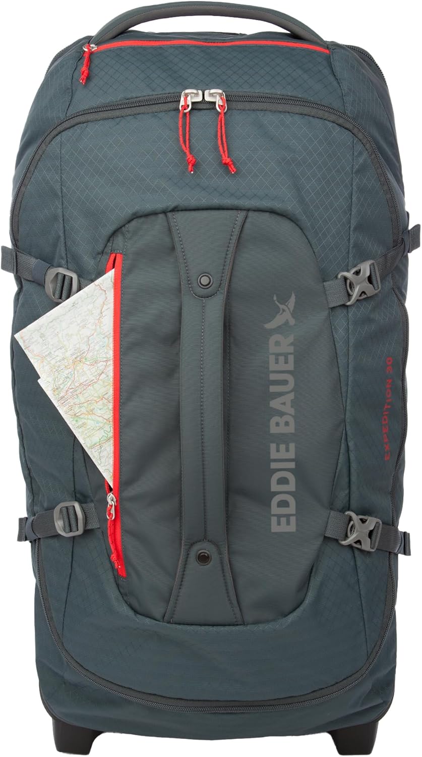 Eddie Bauer Expedition 30 Duffel 2.0 - Lightweight Travel Luggage Made From Rugged Polycarbonate and Nylon, Storm