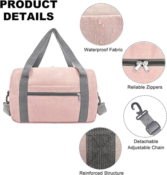 For Spirit Airlines Personal Item Bag 18x14x8 in Underseat Carry-on Luggage foldable Travel Duffle Bag for Airplanes(30L, Pink)