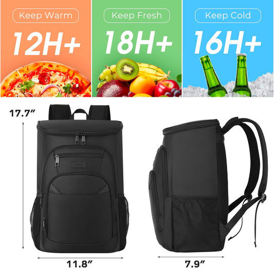 Cooler Backpack, Insulated Backpack Cooler Leakproof Waterproof Large Capacity Cooler Bag for Men Women Picnic Beach