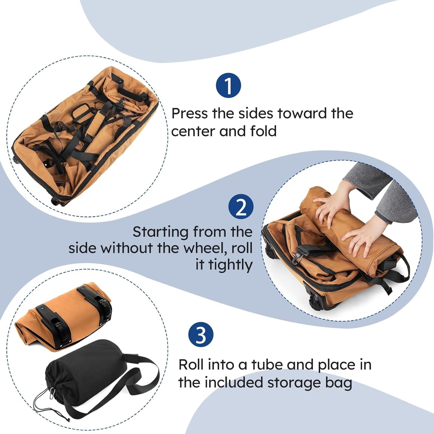 110L Expandable to 140L 32” Foldable Oxford Soft-Sided Rolling Duffle Bag with 2 Heavy-Duty Wheels,3 Large Compartments,Adjustable Shoulder Strap and Attached Organizer Pouch,Coffee