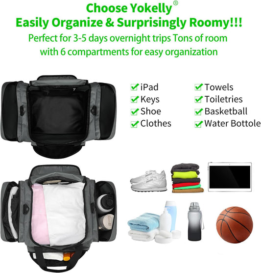 Sports Duffel Bag 20 inch for Travel Gym - Grey