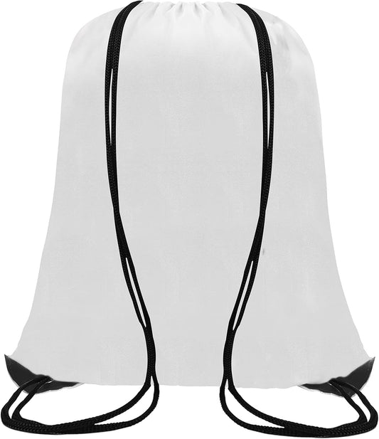 60 Pieces Drawstring Backpack Bags Sports Sackpack Bulk Cinch Gym Bag For Women Men Outdoor Sports Backpack(White)