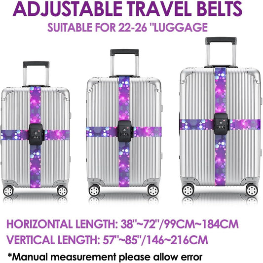 Adjustable Travel Luggage Strap Suitcase Belt Travel Bag Accessories 1.96 in W x 6.23 ft L