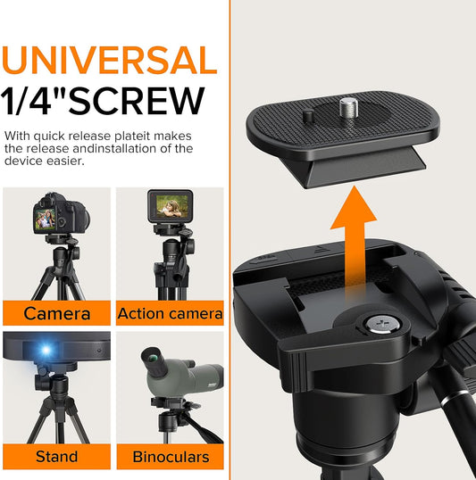 Camera Tripod 66.7 Inch, Patented 3-Way Rotating Portable Cameras Stand Professional Aluminum Travel Phone Camera Mount Monopod for Camera, Smartphone, Suitable for Various Live Vlogging