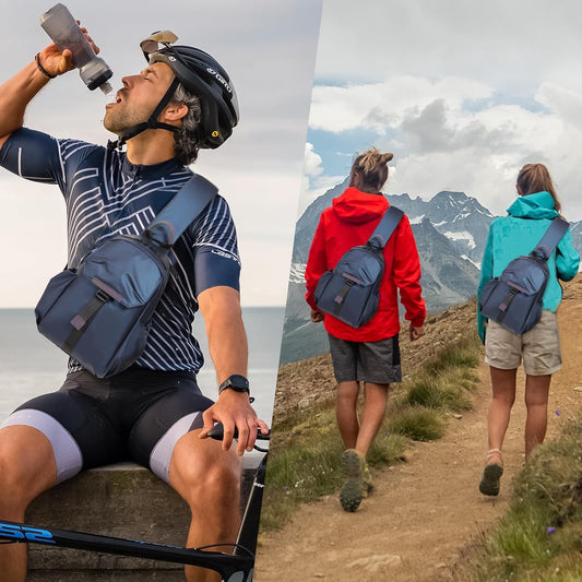 Crossbody Messenger Bag for Women Men Travel Backpack Convertibale Sling Bag Travel Hiking Daypack,Water-Resistant (navy, small)