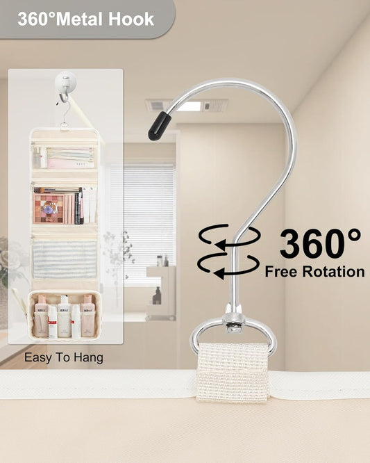 Relavel Hanging Toiletry Bag for Women, Hanging Makeup Organizer with Travel Size Toiletries, Portable Bathroom Travel Bag with Hook for Shaving Kit, Shampoo, Conditioner for Trip - Plaid