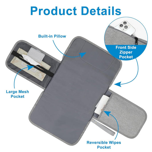 Accmor Portable Diaper Changing Pad, Waterproof Baby Changing Mat, Baby Diaper Changing Pad for Travel, Grey