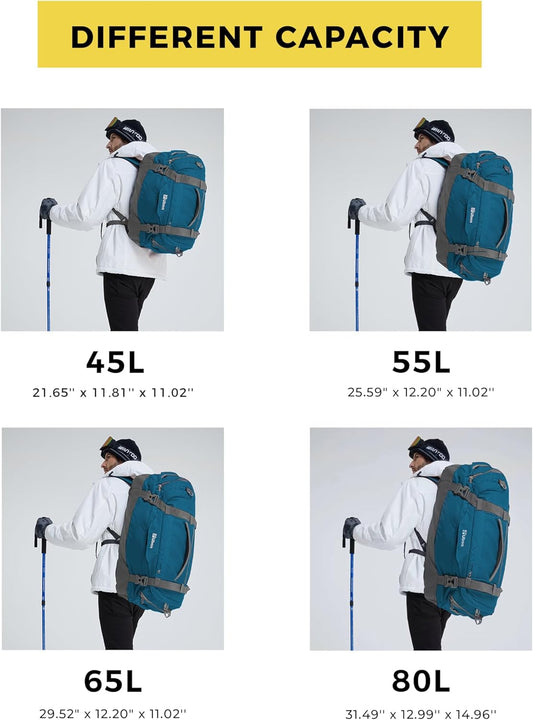 Ubon Large Duffel Bag Weekender Bags with Shoe Compartments 4-Way Sports Gym Backpack with Padded Straps Camping Traveling Duffle Bag