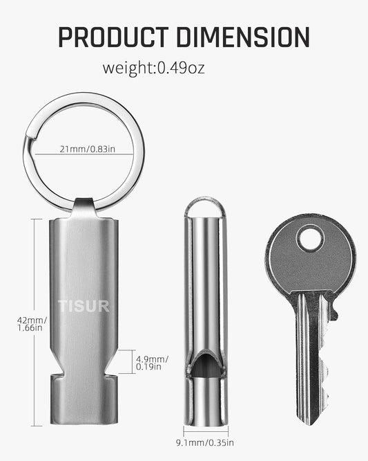 TISUR Loud Emergency Whistles,130db+ Lifeguard Safety Whistle Keychain for Surviva Camping Hiking dog whistle