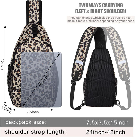 Crossbody Bags for Women Men Trendy Sling Bag Bakpack Casual Chest Bag with Convertible Shoulder Strap