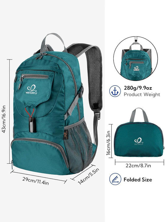 WATERFLY Small Lightweight Packable Backpack: 20l Ultra Light Foldable Travel Hiking Camping Daypack Day Pack for Man Woman
