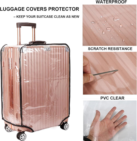 30-inch Luggage Cover Protector Clear PVC Waterproof Suitcase Covers, Travel Luggage sleeves protective Tsa Approved
