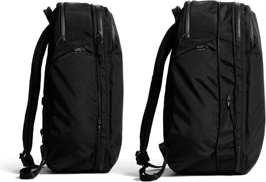 Bellroy Transit Travel Pack Pro (30–38 liter carry-on travel backpack, with laptop sleeve, RFID protection and zip bottle pocket) - Black