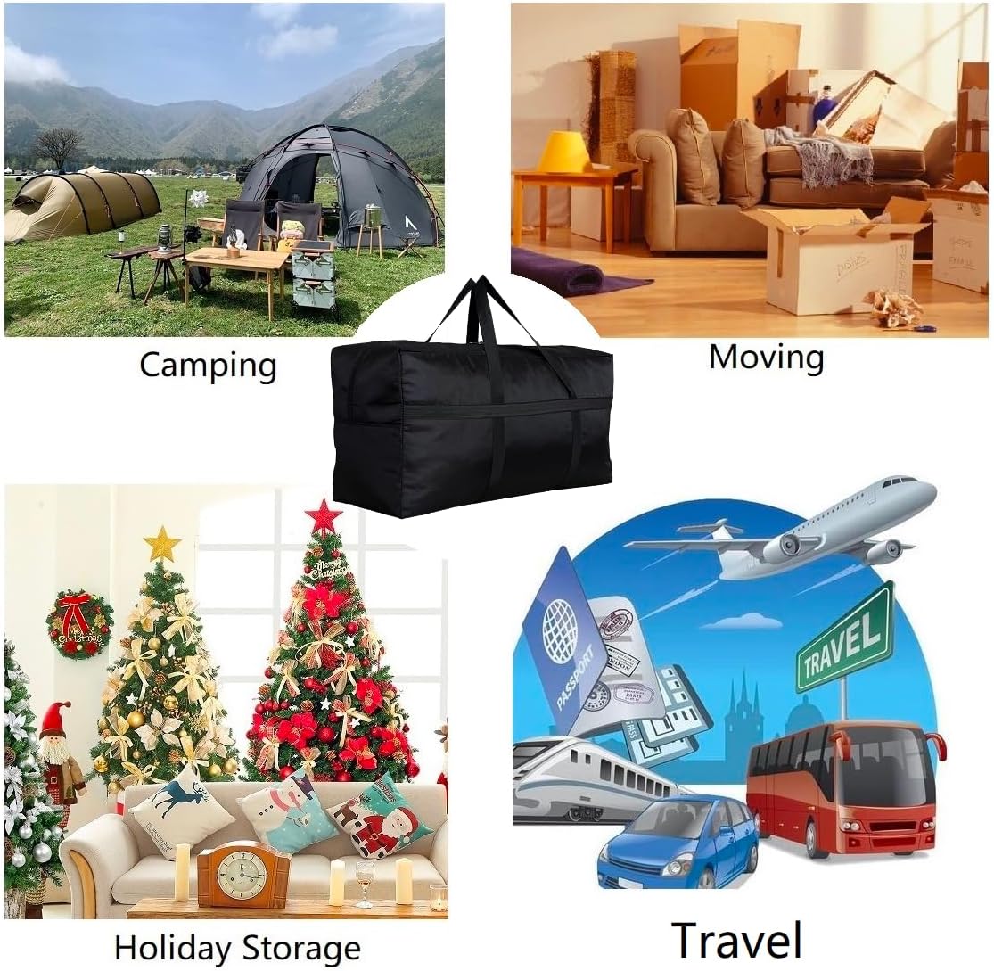 Extra Large Storage Duffle Bag with Zippers and Handles, Big Foldable Duffle Bag for Travel