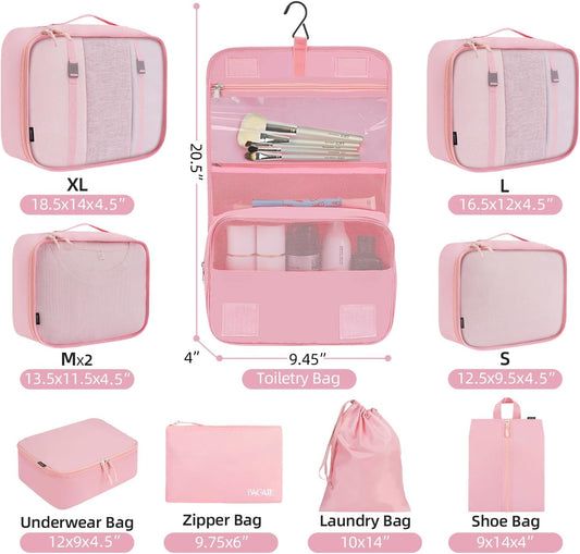 BAGAIL 6 Set/8 Set/10 Set Packing Cubes Various Sizes Packing Organizer for Travel Accessories Luggage Carry On Suitcase