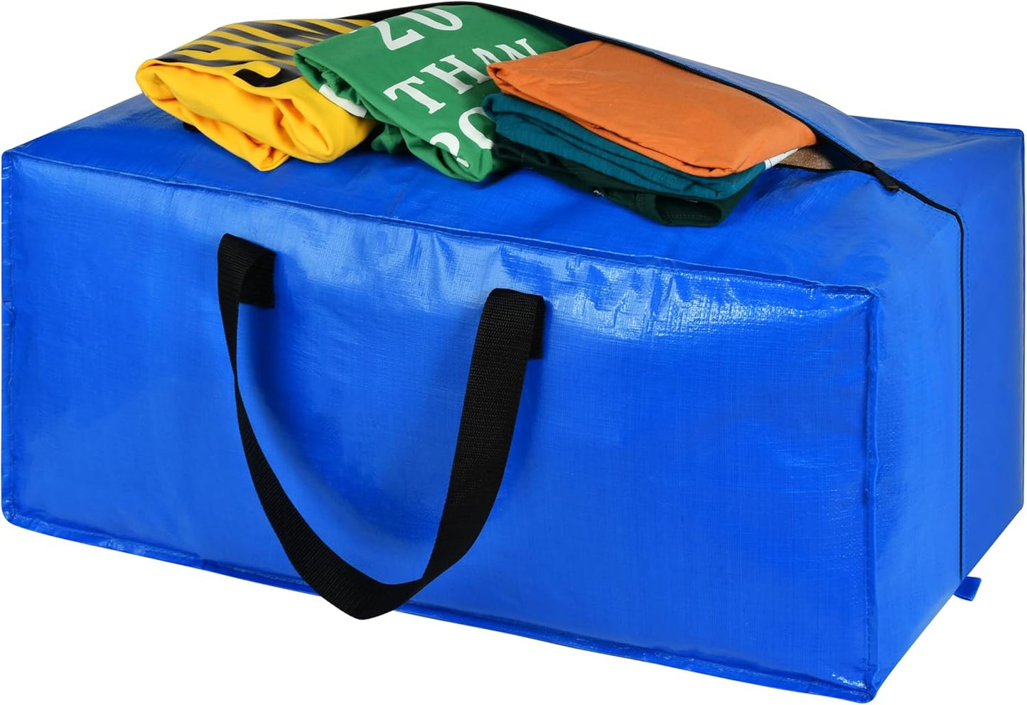 5 Pack Heavy Duty Extra Large Moving Bags Storage Tote - Strong Handles& Backpack Straps - Space Saving Storage Bags Alternative to Moving Boxes and Bins,Compatible with Ikea Frakta Cart, Blue