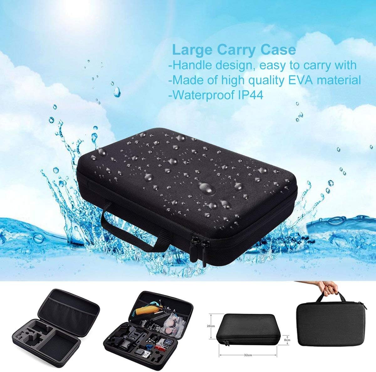 61 in 1 Action Camera Accessories Kit for GoPro Hero 13 12 11 10 9 8 7 6, Gopro Max, GoPro Fusion, Xiaomi, Insta360, DJI Osmo Action, AKASO APEMAN, Campark, SJCAM