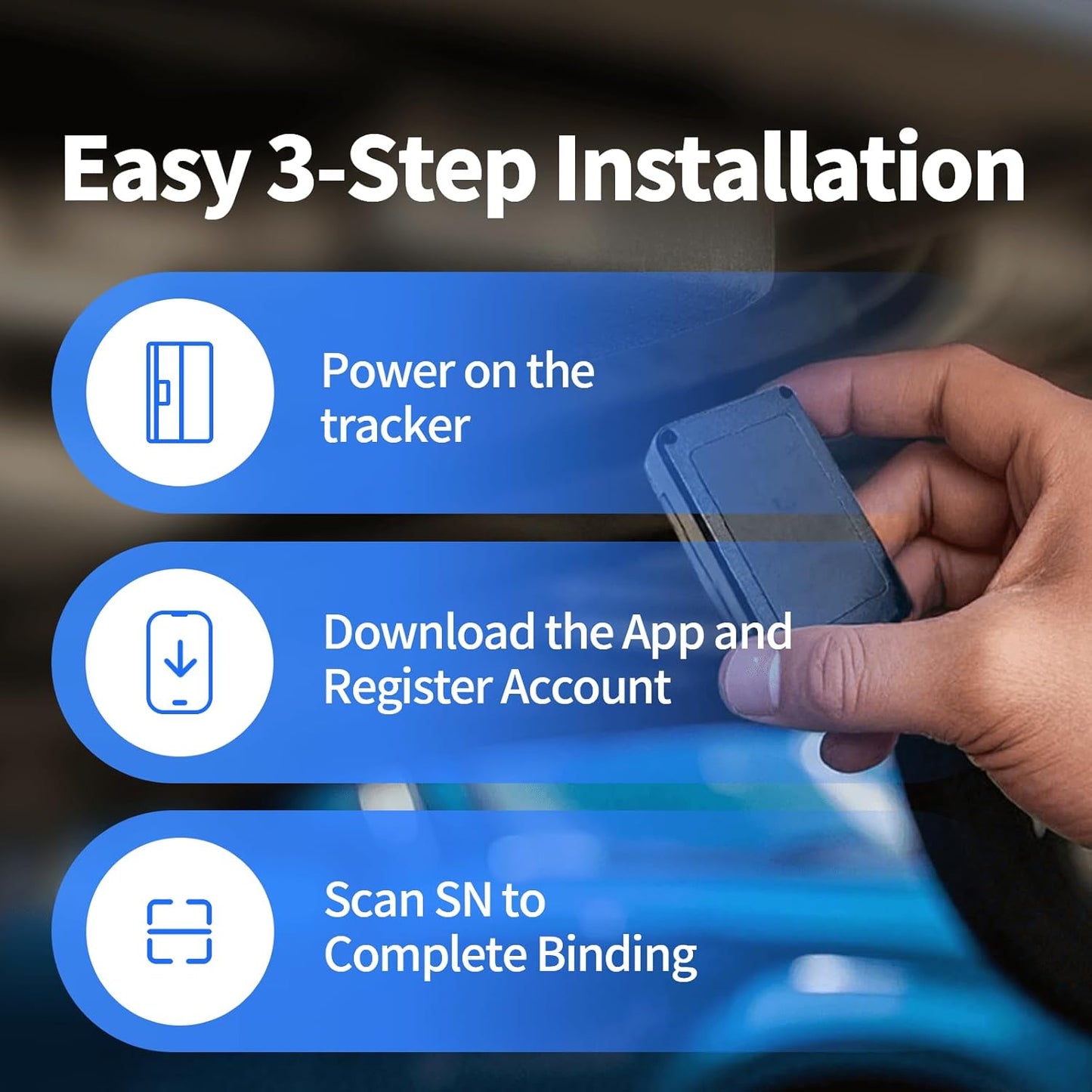 GPS Tracker for Vehicles, No Monthly Fee, No Subscription, Long Battery Life, 4G SIM Card and Data Included, Trip History, GeoFence, Driving Alerts, Magnectic