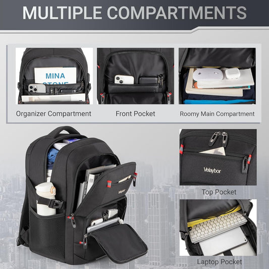 40L Expandable Laptop Backpack, Anti-thief Travel Backpack with USB Charging Port, Airline Approved Business Waterproof Carry on Luggage, Fits 15.6" Laptop for Men Women