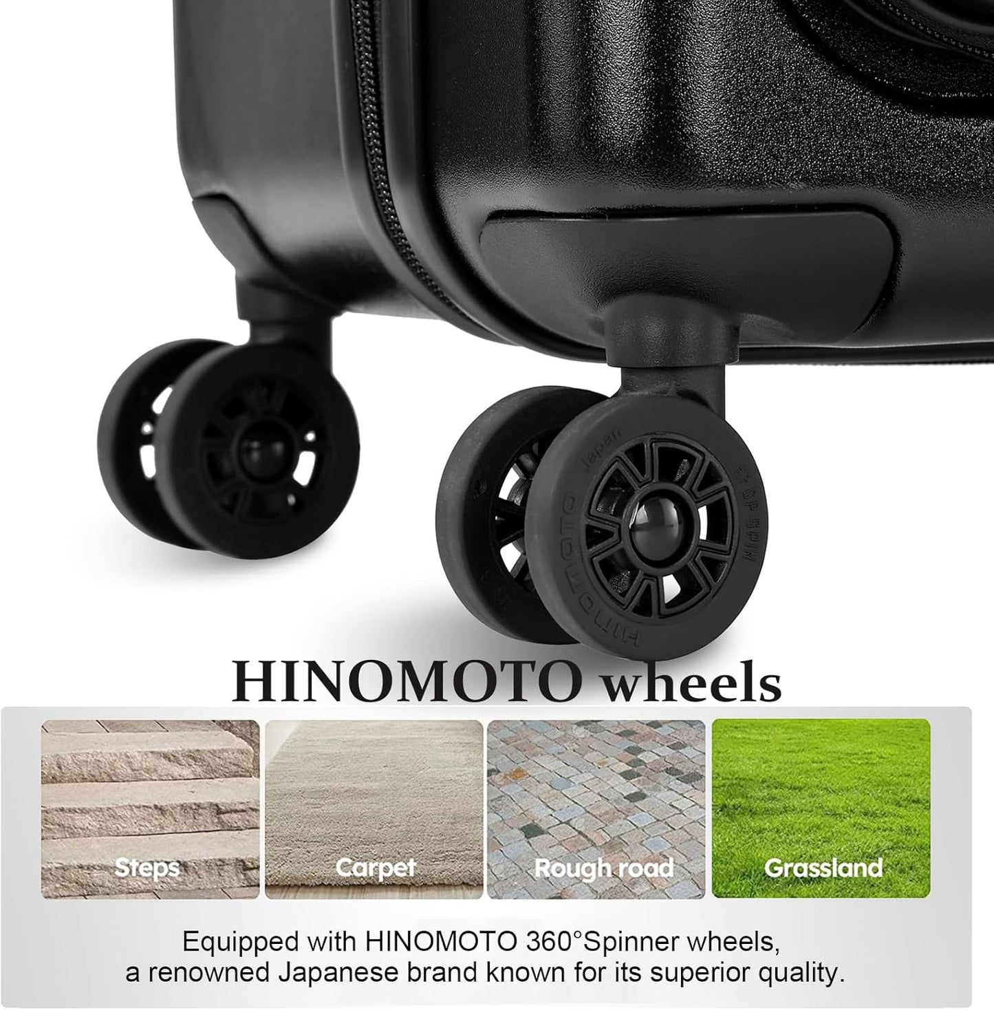 Carry On Luggage, 20 Inch Top Opening Aluminum Frame Lightweight Airline Approved ABS+PC Hard Shell Suitcases with Silent Wheels, TSA Lock, Front Pocket & Wet-dry Separated Six-piece Set (20IN, Black)