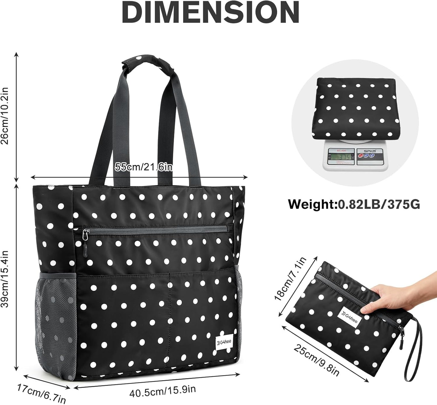 G4Free Beach Bag, Waterproof Sandproof Beach Tote Bag, Large Capacity Foldable for Women