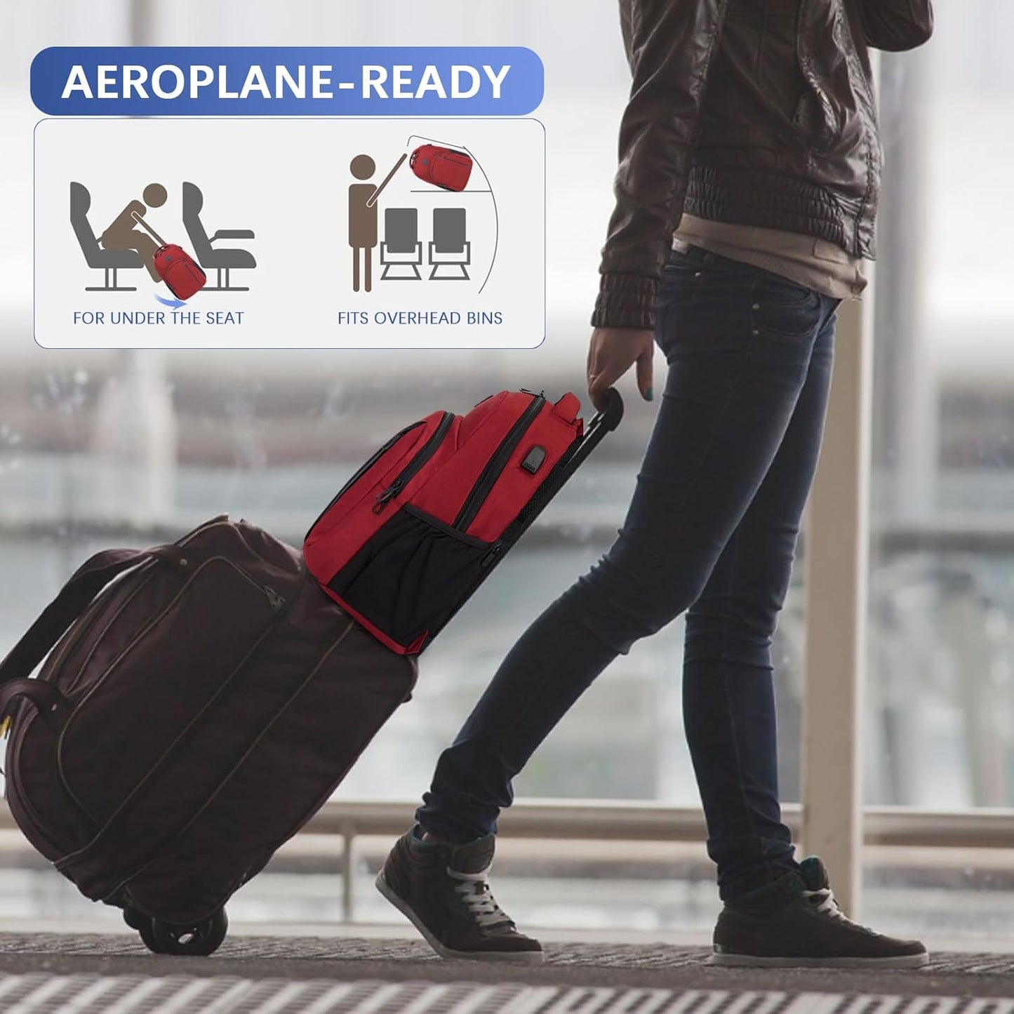 LARIPOP Travel Laptop Backpack,15.6 Inch Business Laptop backpack for Men Women with USB Charging Port,Water-Resistant Laptopack Weekender Daypack for Work College Computer