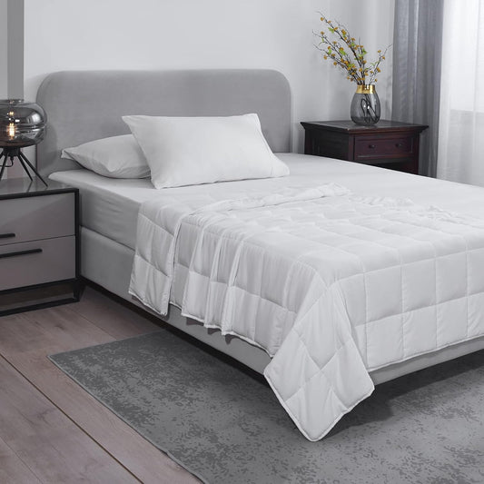 L'AGRATY Weighted Blanket - 60"x80" 15lbs Cooling Breathable Heavy Blanket Microfiber Material with Glass Beads for Adult All-Season Summer Fall Winter Soft Thick Comfort