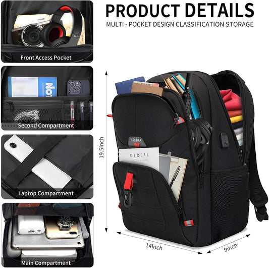 Black Backpack for Men Women, School Backpack for Boys Girls Teens, Backpacks for School, College Back Pack, Book Bag, Water Resistant Bookbag, Business Work Travel mochilas para hombres