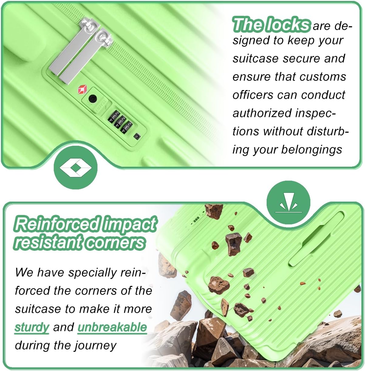 Krute Carry on Luggage 20 inch Suitcases with Spinner Wheels Airline Approved PC+ABS Hard Side Luggages with TSA Lock