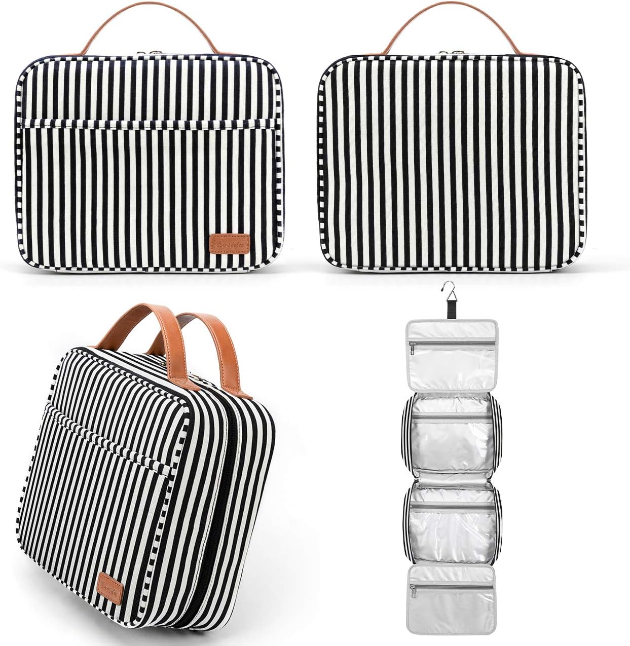 Hanging Travel Toiletry Bag,Large Capacity Cosmetic Travel Toiletry Organizer for Women with 4 Compartments & 1 Sturdy Hook,Perfect for Travel/Daily Use/Christmas