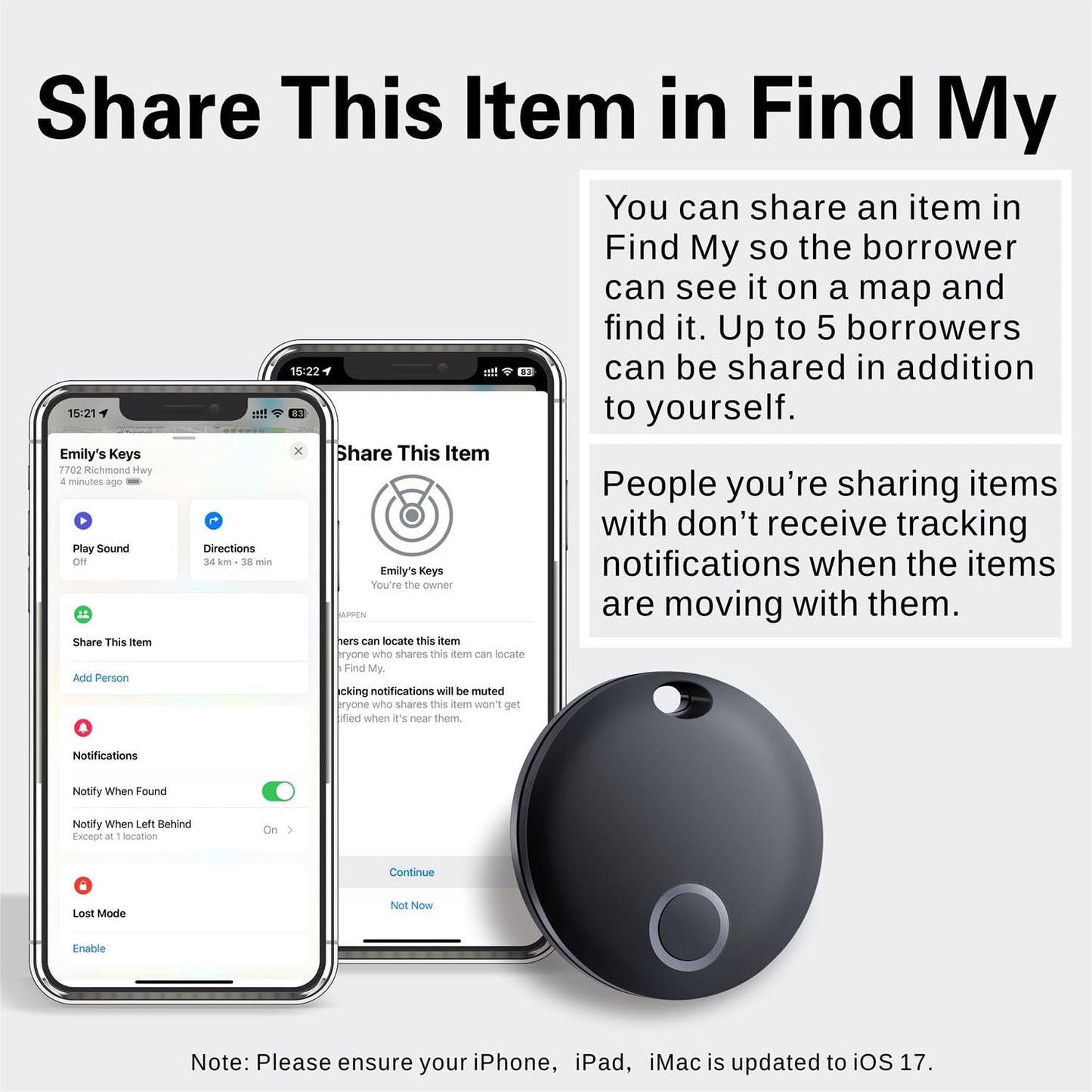Air Tracker Tag, Bluetooth Tracker-4 Pack Works with Apple Find My (iOS Only), Smart Tags for Luggage, Keys, Backpack, IP67 Waterproof