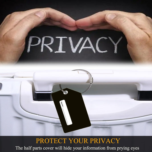 7 Pack Silicone Luggage Tag Baggage Handbag Travel Bag Tags with Name ID Card Perfect to Quickly Spot Luggage Suitcases (Black)