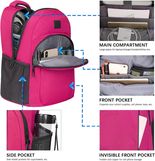 LARIPOP Travel Laptop Backpack,15.6 Inch Business Laptop backpack for Men Women with USB Charging Port,Water-Resistant Laptopack Weekender Daypack for Work College Computer