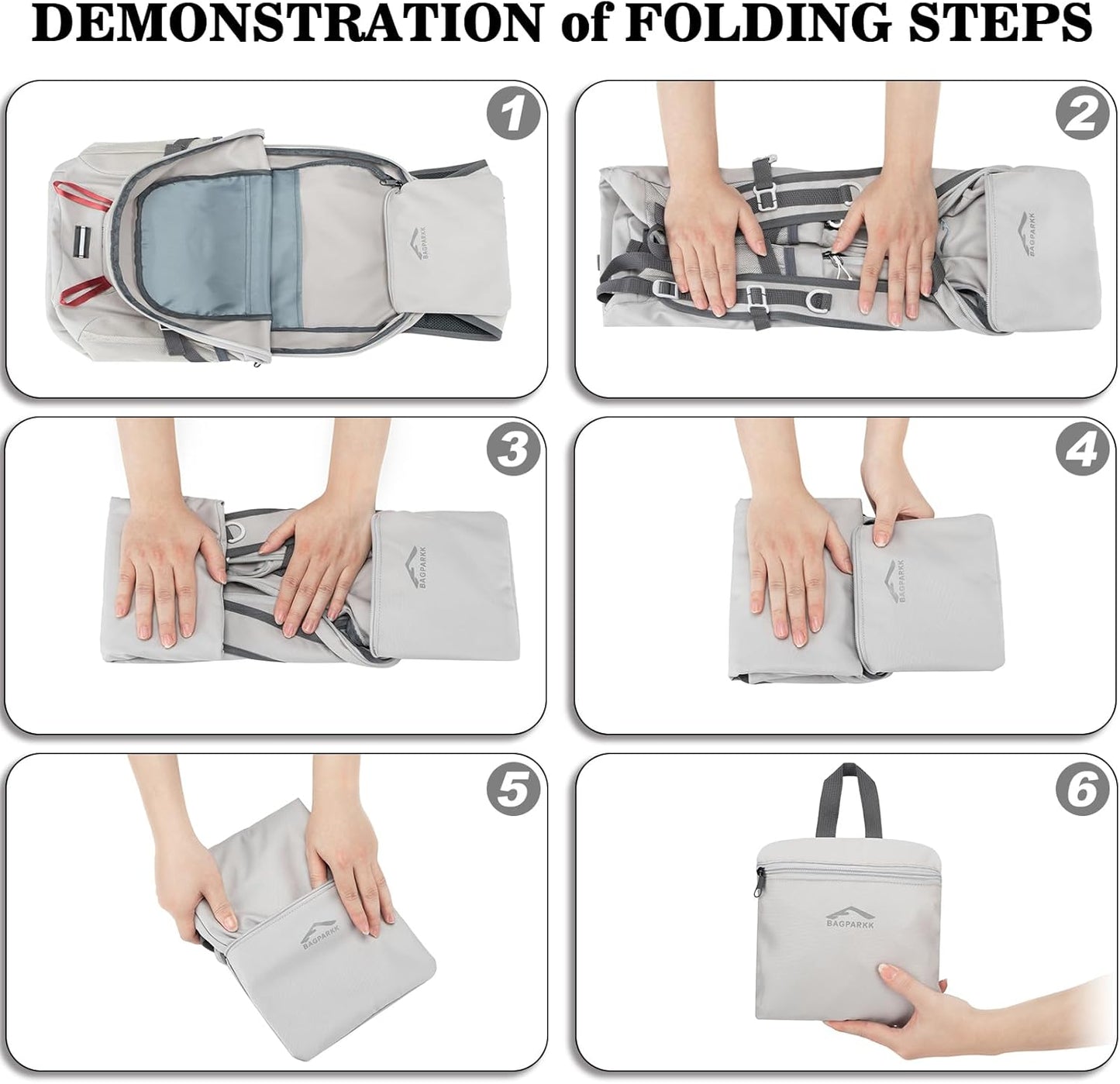 Hiking Backpack,Large 35L Travel Backpacks for Men Women,Ultra Lightweight Packable Camping Daypack for Outdoor Sports (Light Gray)