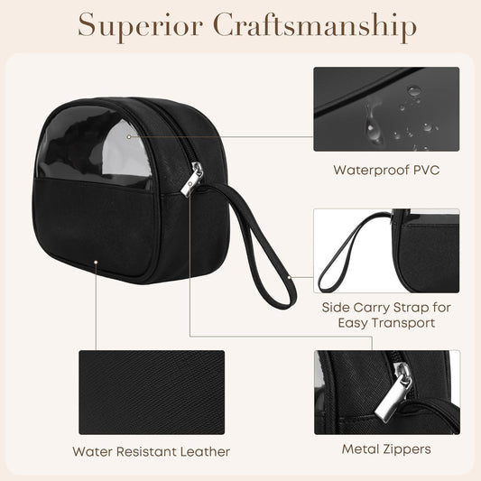 Clear Toiletry Bag, Travel Makeup Bag, Small Transparent Cosmetic Bag with Zipper,Organize Cosmetics & Skincare Essentials (Small)