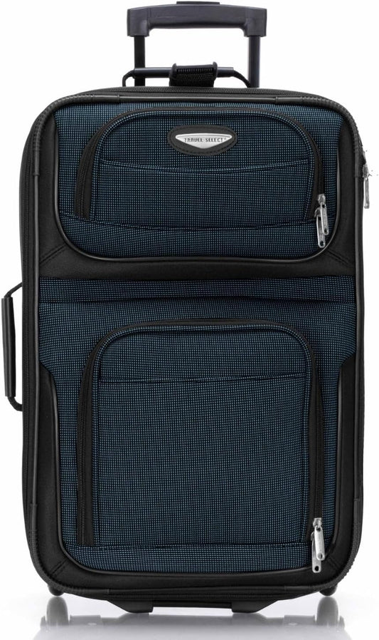 Travel Select Amsterdam 2-Piece Softside Expandable Rolling Luggage Set, 2-Wheel Suitcase with Travel Tote, Lightweight Durable Polyester, Navy