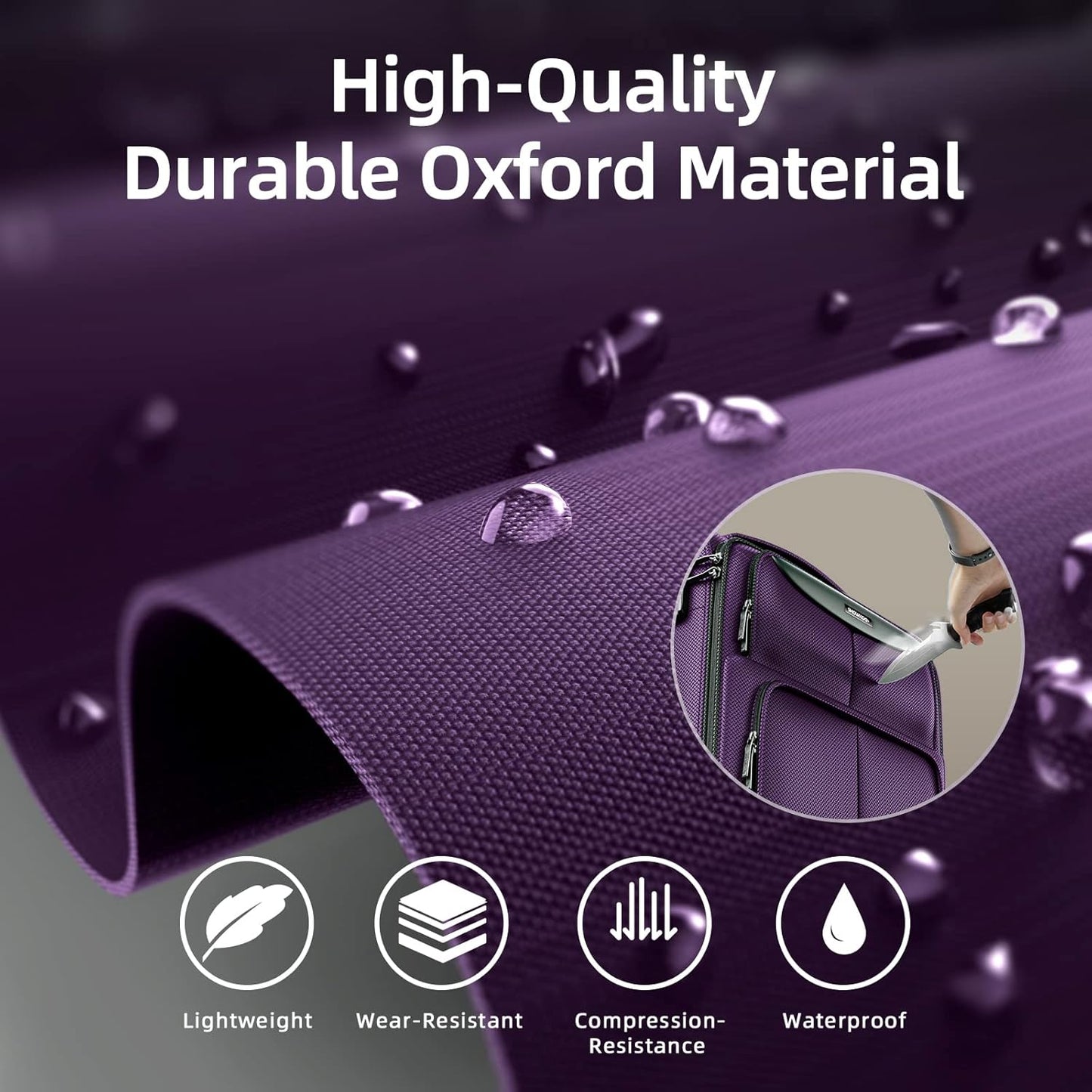 SHOWKOO Luggage Sets 3 Piece Softside Expandable Lightweight Durable Suitcase Sets Double Spinner Wheels TSA Lock Purple (20in/24in/28in)