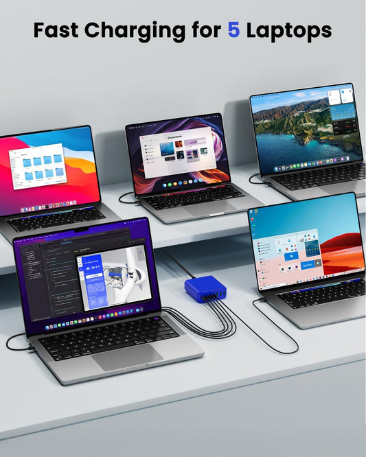 500W USB C Charger Block, 8-Port USB C Charging Station Fast Charging PD 120W PC Laptop Charger Adapter Compatible with MacBook Pro/Air/All iPad,DELL, iPhone 16/15/14/13/Pro Max/Galaxy