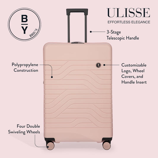 Bric's 30" Expandable Spinner Suitcase - Travel Luggage with TSA-Approved Lock and Hard Shell Exterior - B|Y Ulisse - Pearl Pink