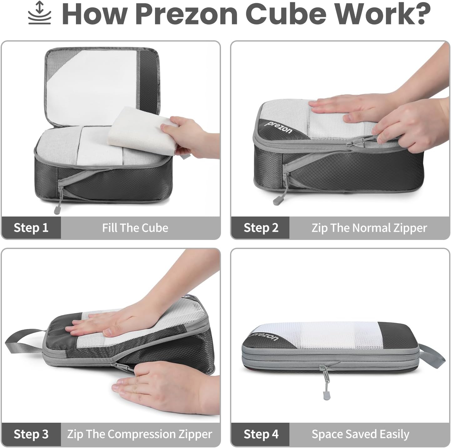 8 Set/6 Set/4 Set Compression Packing Cubes for Travel, Lightweight Vacation Travel Essentials, Travel Accessories for Suitcase Organizer Bags Set, Durable Luggage Organizer